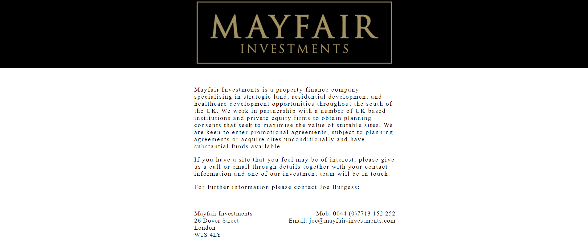 Mayfair Investments