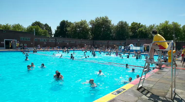 Swim in an open-air pool